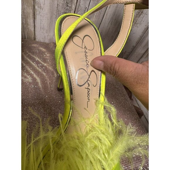 Jessica Simpson Lime Green Neon /yellow Neon Pumps High Heels Size 7M - Picture 9 of 9